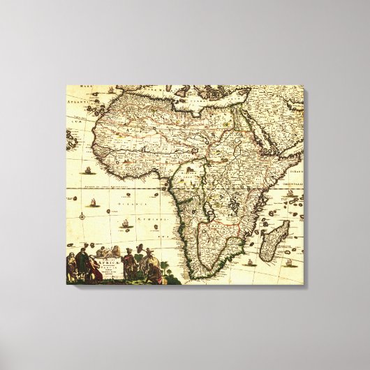 AfrikaPanoramakarte Afrika 2 Leinwanddruck (Vorderseite)