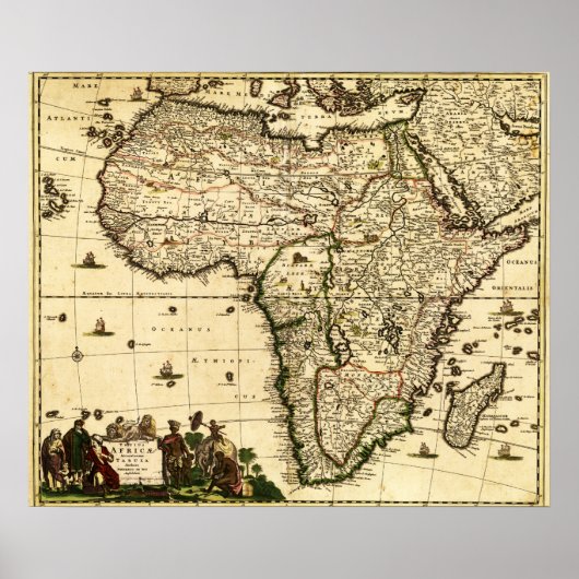 AfrikaPanoramakarte Afrika 2 Poster (Vorne)