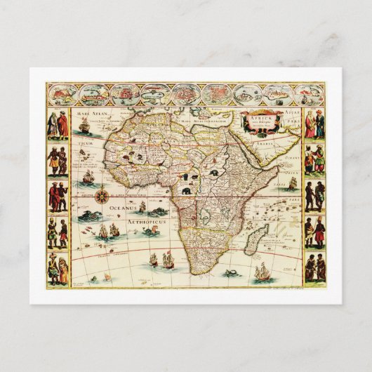 AfrikaPanoramakarte Afrika 2 Postkarte (Vorderseite)