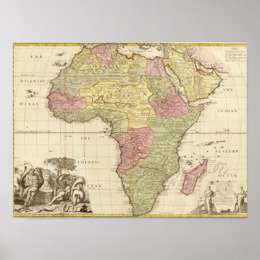 AfrikaPanoramakarte Afrika 3 Poster (Vorne)