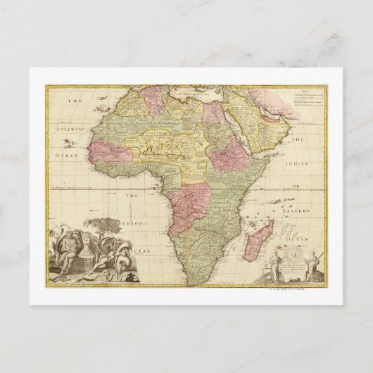 AfrikaPanoramakarte Afrika 3 Postkarte (Vorderseite)