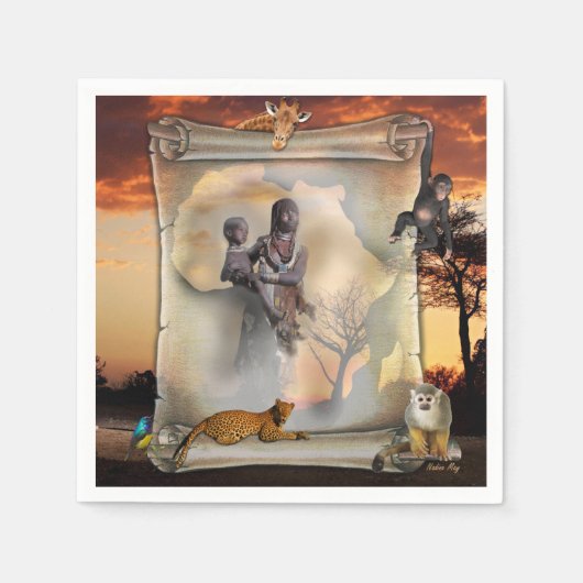 Afrikas Äußerungen Serviette (Vorderseite)