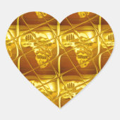 Afrikas goldenes Versprechen Herz-Aufkleber (Vorderseite)
