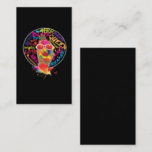 Afrikas stolze Schwarzamerikanische Afro-Melanin-K Visitenkarte (Vorne/Hinten)