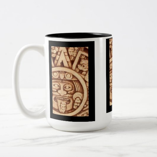 AfriMex Urbano aztekische Kalender-Detail-Tasse Zweifarbige Tasse (Links)