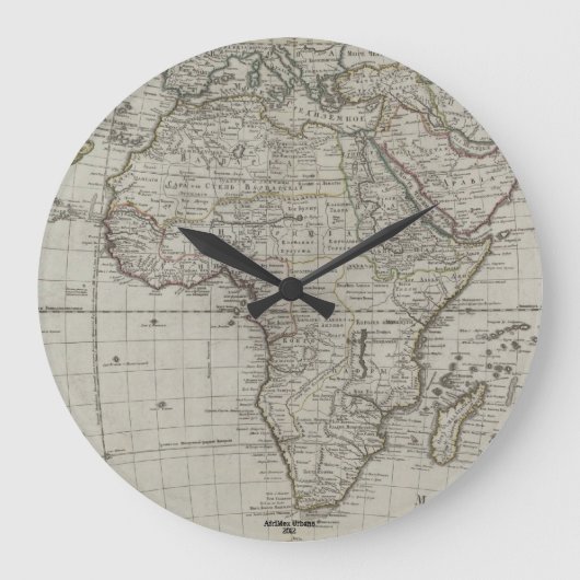Afrimex Urbano Old Afircan Map Clock Große Wanduhr (Vorderseite)