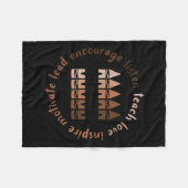 Afro African Black History Mont Melanin Lehrer Fleecedecke (Vorderseite (Horizontal))
