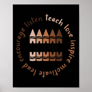 Afro African Black History Mont Melanin Lehrer Poster
