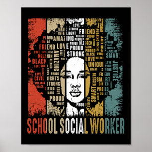 Afro African Women Black Hist School Social Worker Poster