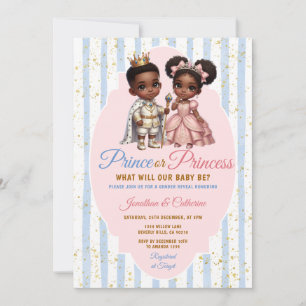 Afro Afrikanischer Prinz oder Prinzessin Geschlech Einladung