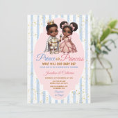 Afro Afrikanischer Prinz oder Prinzessin Geschlech Einladung (Stehend Vorderseite)