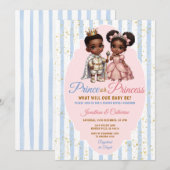 Afro Afrikanischer Prinz oder Prinzessin Geschlech Einladung (Vorne/Hinten)