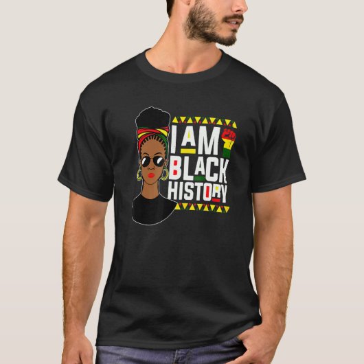 Afro American Afrocentric I Am Black History Month T-Shirt (Vorderseite)