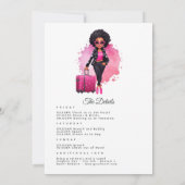 Afro American Bachelorette Weekend Einladung (Rückseite)