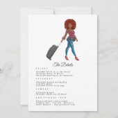 Afro American Bachelorette Weekend Einladung (Rückseite)