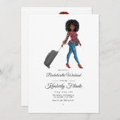 Afro American Bachelorette Weekend Einladung (Vorne/Hinten)