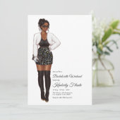 Afro American Bachelorette Weekend Einladung (Stehend Vorderseite)