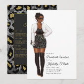 Afro American Bachelorette Weekend Einladung (Vorne/Hinten)