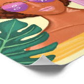 Afro American Beach Beauty Retro Tropical Poster (Ecke)