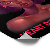 Afro American Black Woman Heart Disease Wa Poster (Ecke)