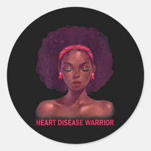 Afro American Black Woman Heart Disease Wa Runder Aufkleber