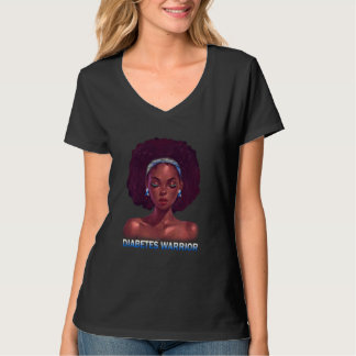 Afro American Black Woman T1d Diabetes War T-Shirt