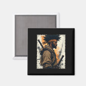 Afro American Bushido Warrior Kata Magnet (Vorderseite/Rückseite)