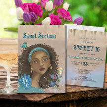 Afro-American Girl Sweet 16 Geburtstagsparty Einla
