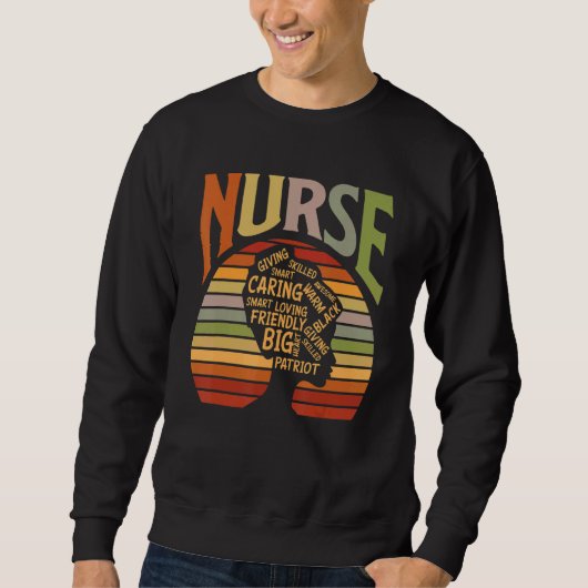 Afro American Nurse Black H Sweatshirt (Vorderseite)