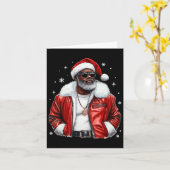 Afro American Santa Christmas Cool Black Afro K Karte (Gelbe Blume)