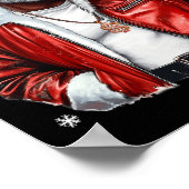 Afro American Santa Christmas Cool Black Afro K Poster (Ecke)