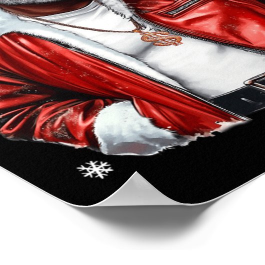 Afro American Santa Christmas Cool Black Afro K Poster (Ecke)