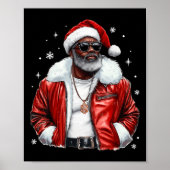 Afro American Santa Christmas Cool Black Afro K Poster (Vorne)