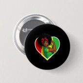 Afro American Women Black Melanin Juneteen Button (Vorne & Hinten)