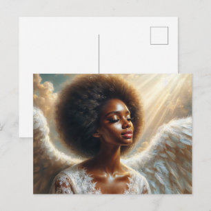Afro Angel in Licht - Ätherische Schwarze Frau Postkarte