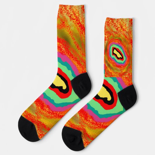 AFRO ART ABORIGINAL TYPE DESIGN SOCKEN (Linkes Detail)