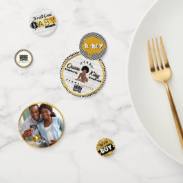 Afro Baby Boy 90's Hip Hop Retro Baby Shower Foto Konfetti