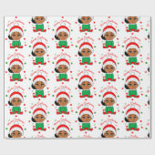 Afro Baby Girl Puffs Christmas Afro American Geschenkpapier (Flach)