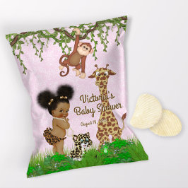Afro Baby Girl Safari Baby Dusche Chip Beutel Wrap Flyer