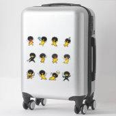 Afro-Banane-Retro-Emoji-Aufkleber-Pack Aufkleber (Koffer)
