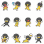 Afro-Banane-Retro-Emoji-Aufkleber-Pack Aufkleber (Vorderseite)