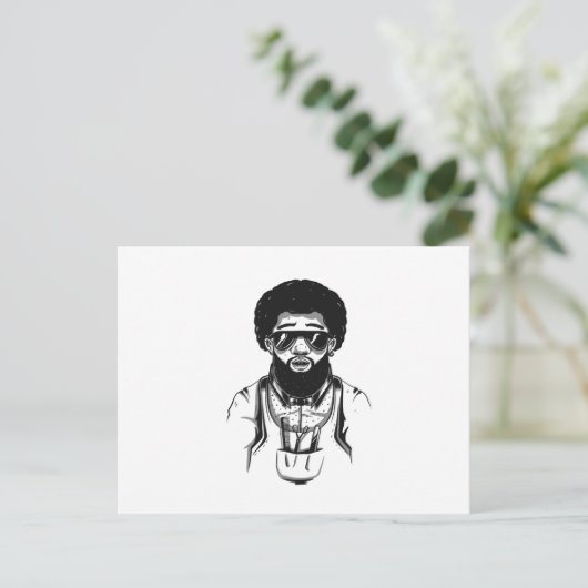 Afro Barber Postkarte (Stehend Vorderseite)