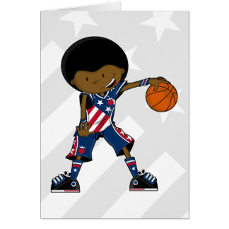 Afro-Basketball-Spieler-Karte