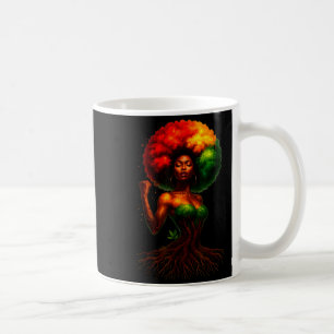 Afro-Baum-Frau schwarze Königin Melanin-Wurzeln St Kaffeetasse