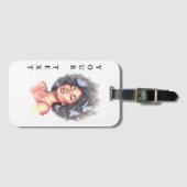 Afro Beauty with Butterflies – Watercolor Portrait Gepäckanhänger (Vorderseite (Horizontal))