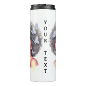 Afro Beauty with Butterflies – Watercolor Portrait Thermosbecher (Rückseite)