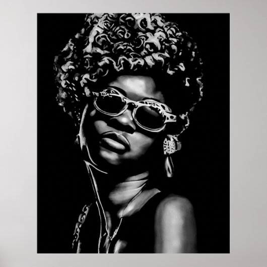 Afro Beauty Woman Portrait (AI+Human) Poster (Vorne)
