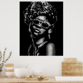 Afro Beauty Woman Portrait (AI+Human) Poster (Küche)