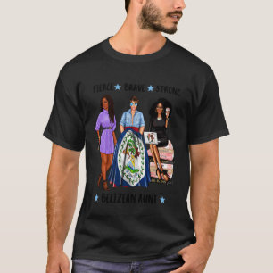 Afro-Belizianische Tante Patriotische Belize-Frau T-Shirt