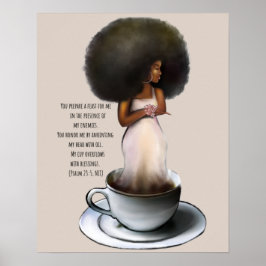 Afro Bible Quote Psalm 23:5 Poster